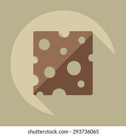 Flat modern design with shadow icons cheese