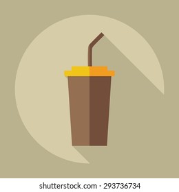 Flat modern design with shadow icons coffee