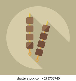 Flat modern design with shadow icons meat