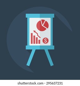 Flat modern design with shadow icons business graph