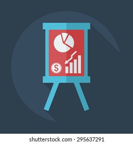 Flat modern design with shadow icons business graph