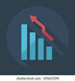 Flat modern design with shadow icons business graph
