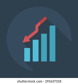 Flat modern design with shadow icons business graph