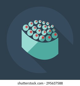 Flat modern design with shadow icons Japanese sushi