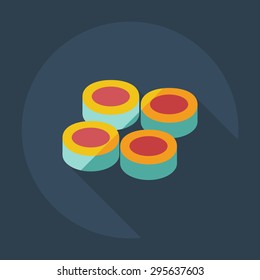 Flat modern design with shadow icons Japanese sushi