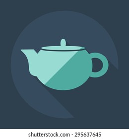 Flat modern design with shadow icons kettle