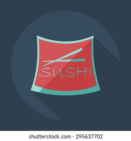 Flat modern design with shadow icons Japanese sushi