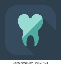 Flat modern design with shadow icons tooth