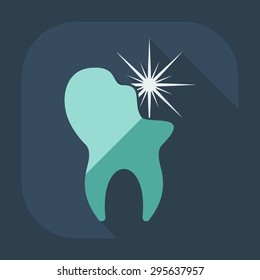 Flat modern design with shadow icons tooth