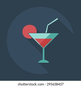 Flat modern design with shadow icons beverage