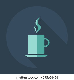 Flat modern design with shadow icons beverage