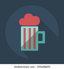 Flat modern design with shadow icons beverage