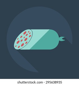 Flat modern design with shadow icons sausages