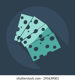 Flat modern design with shadow icons cheese