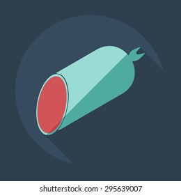 Flat modern design with shadow icons sausages