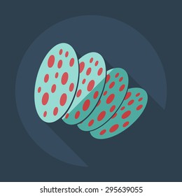 Flat modern design with shadow icons sausages