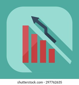 Flat modern design with shadow icons business graph