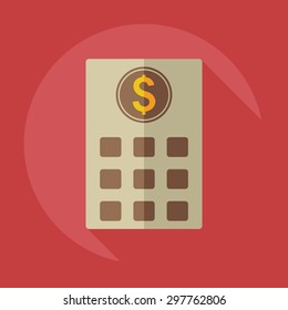 Flat modern design with shadow icons bank building