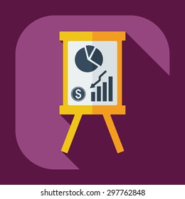 Flat modern design with shadow icons business graph