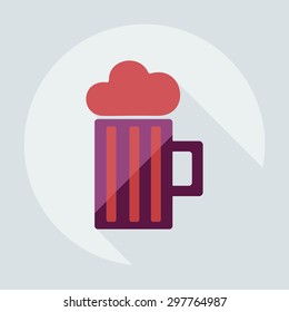 Flat modern design with shadow icons beverage