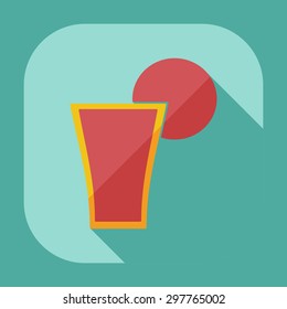 Flat modern design with shadow icons beverage