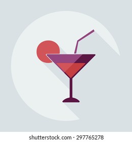 Flat modern design with shadow icons beverage