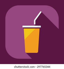 Flat modern design with shadow icons beverage