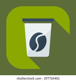 Flat modern design with shadow icons beverage