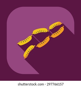 Flat modern design with shadow icons sausages