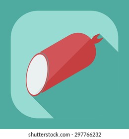 Flat modern design with shadow icons sausages