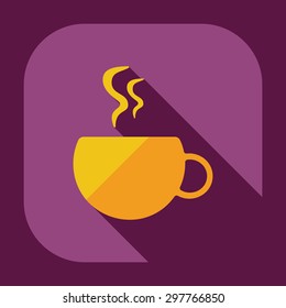 Flat modern design with shadow icons coffee