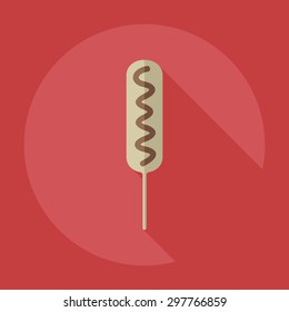 Flat modern design with shadow icons meat