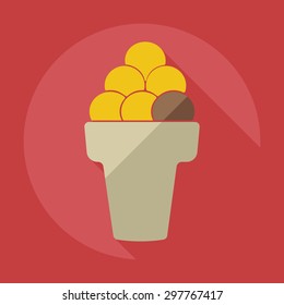 Flat modern design with shadow icons ice cream
