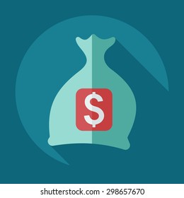 Flat modern design with shadow icons piggy bag