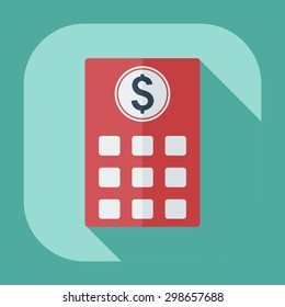 Flat modern design with shadow icons bank building