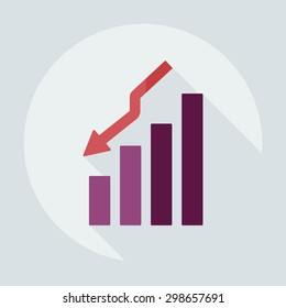 Flat modern design with shadow icons business graph