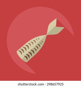Flat modern design with shadow icons tuna fillet