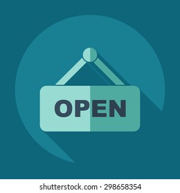 Flat modern design with shadow icons open label