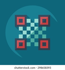Flat modern design with shadow icons QR code
