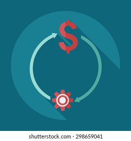Flat modern design with shadow icons business icon