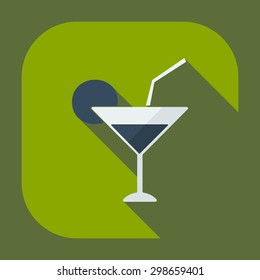 Flat modern design with shadow icons beverage