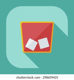 Flat modern design with shadow icons beverage