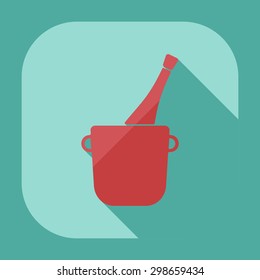 Flat modern design with shadow icons beverage