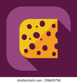 Flat modern design with shadow icons cheese