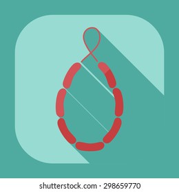 Flat modern design with shadow icons sausages