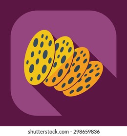 Flat modern design with shadow icons sausages