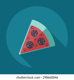 Flat modern design with shadow icons pizza
