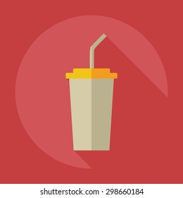 Flat modern design with shadow icons coffee