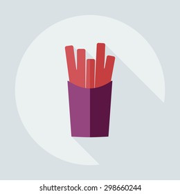 Flat modern design with shadow icons french fries