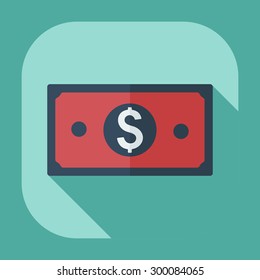 Flat modern design with shadow icons currency unit